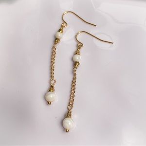 26. White Shell Dangle Earrings